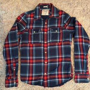 Abercrombie & Fitch Navy and Red Plaid Shirt